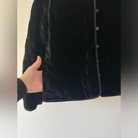 Aritzia‎ Wilfred Lyric Black Velvet Quilted Silk Blend Jacket Size Small - Picture 6 of 10